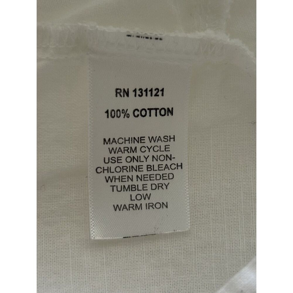 dā-sh White Cotton Roll-Tab Sleeve Front-Knot Button-Down Blouse, Size M - Picture 4 of 9